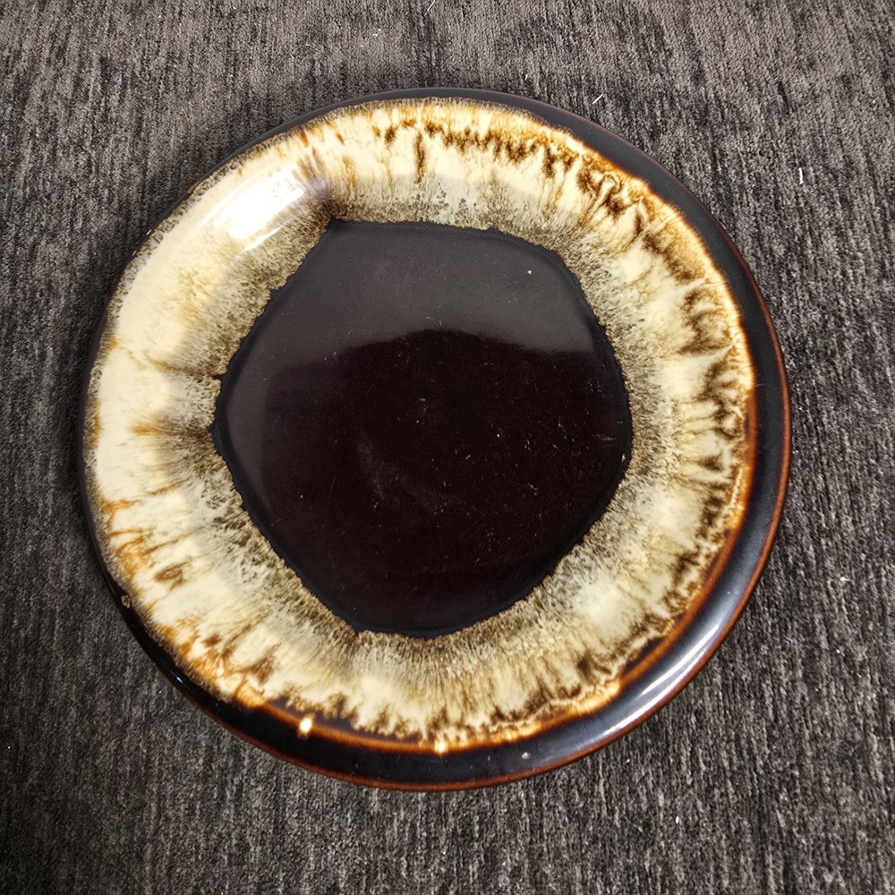 Pfaltzgraff Gourmet Brown Drip Glaze 6 7/8" Salad Plate Vtg Mid Century Modern